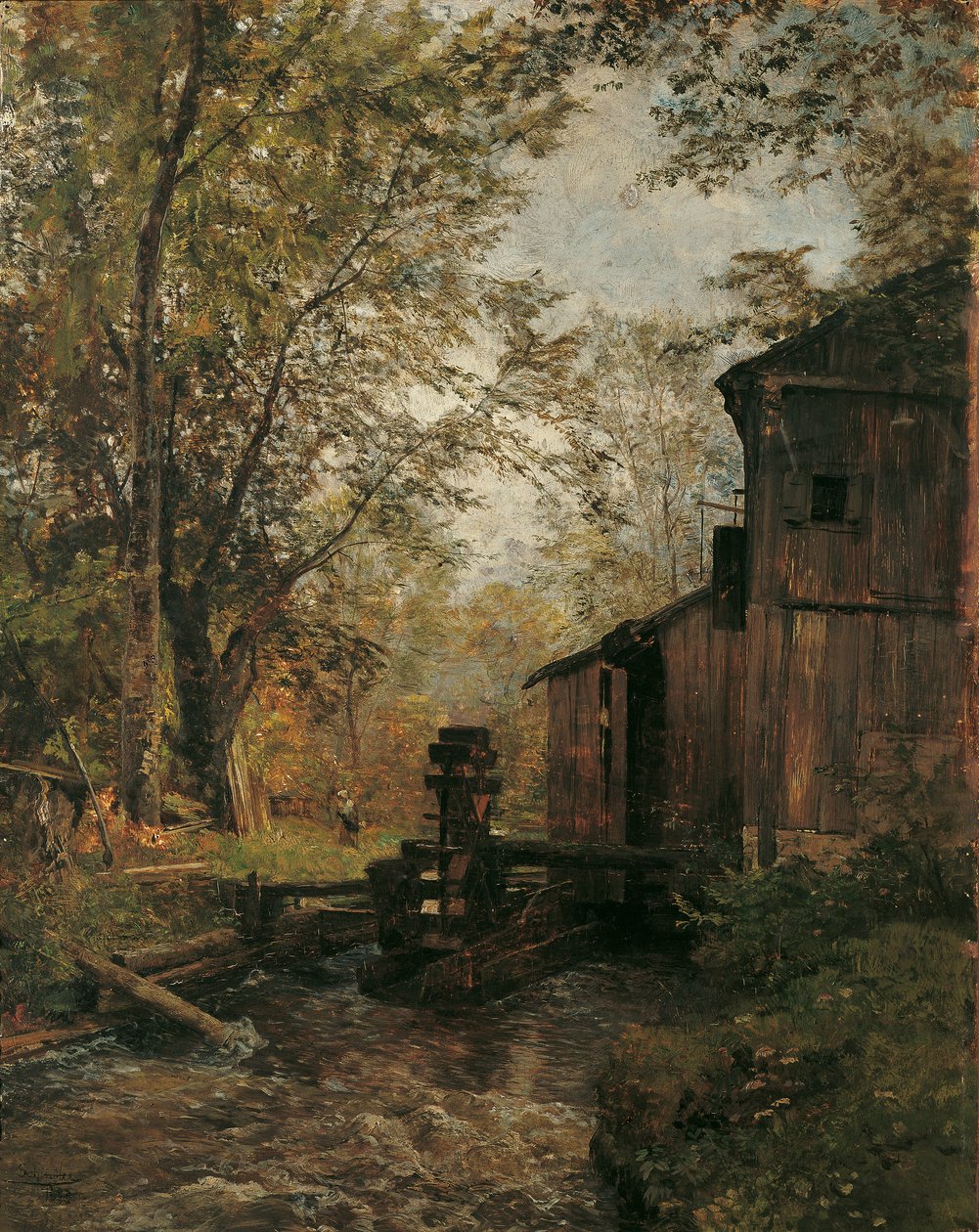 Gosau-kvarnen nära Ischl av Emil Jakob Schindler