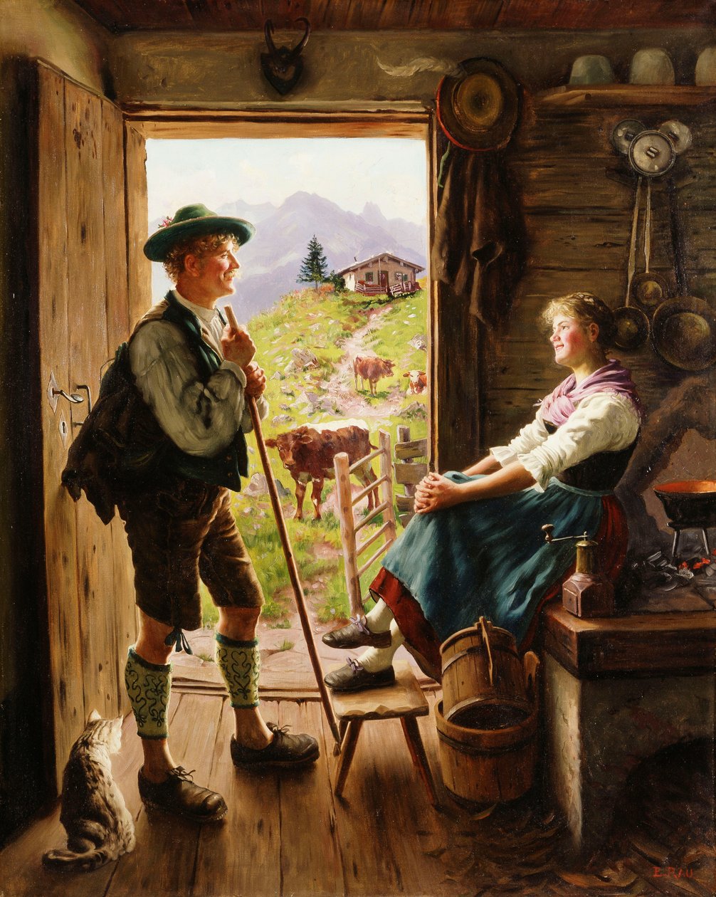 tyrolskt par, av Emil Karl Rau
