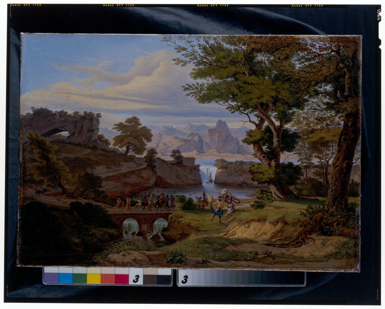 Italienskt landskap med Silenus triumf av Emil Ludwig Löhr