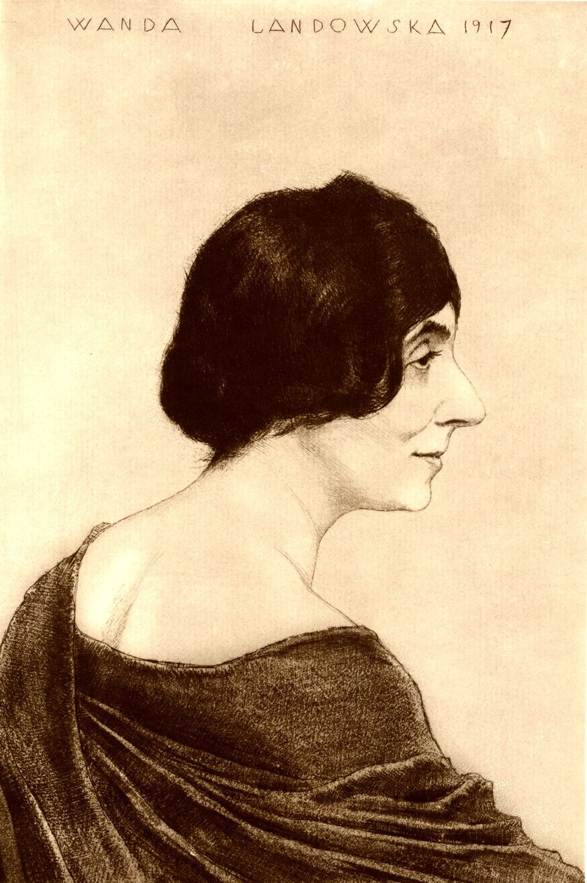 Porträtt av Wanda Landowska 1879-1959, 1917 av Emil Orlik