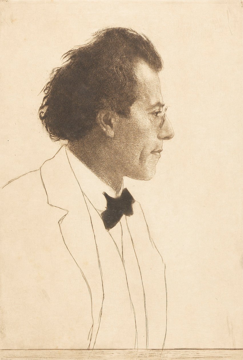 Porträtt av kompositören Gustav Mahler 1860-1911, 1902. av Emil Orlik