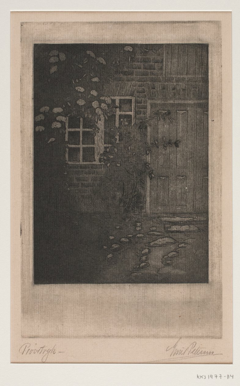 Husvägg med blommor av Emil Petersen