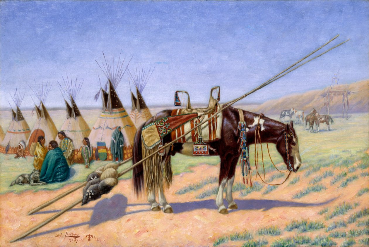 Indianer i lägret på 101 Ranch, 1922. av Emil W. Lenders