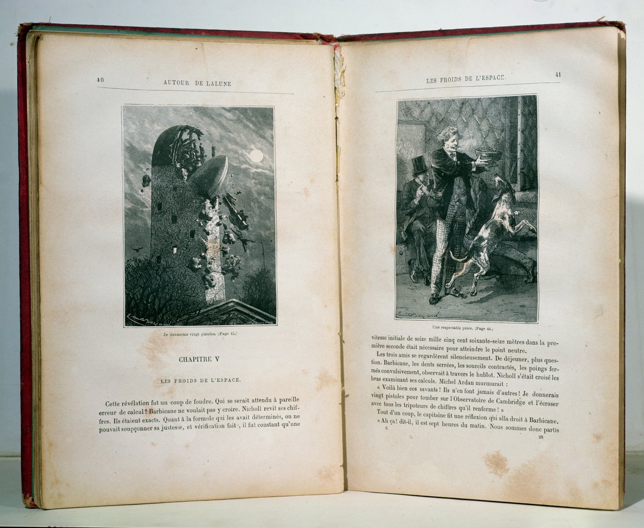 Illustrationer från Runt månen av Jules Verne (1828-1905), utgåvor Hetzel av Emile Antoine Bayard