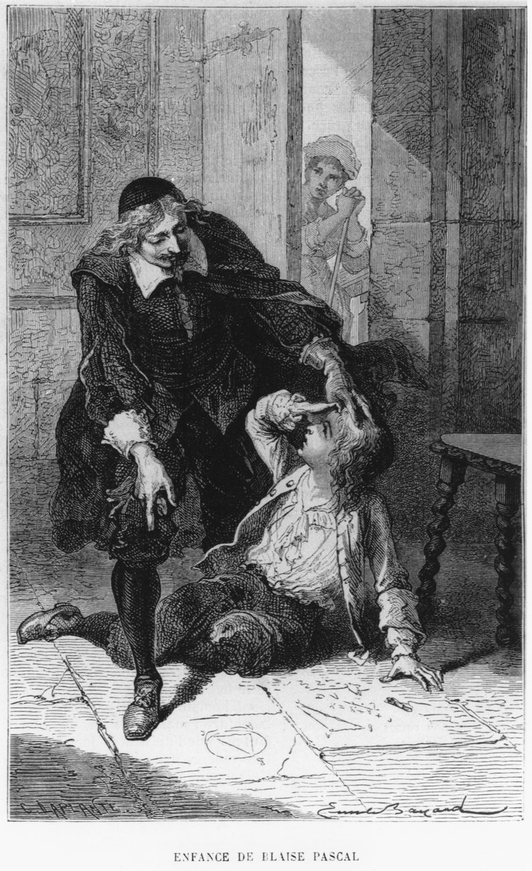 Scen från Blaise Pascals barndom (1623-62) av Emile Antoine Bayard