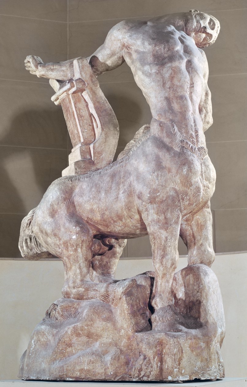 Den döende centauren, gjuten för en bronsskulptur 1914 (gips) av Emile Antoine Bourdelle