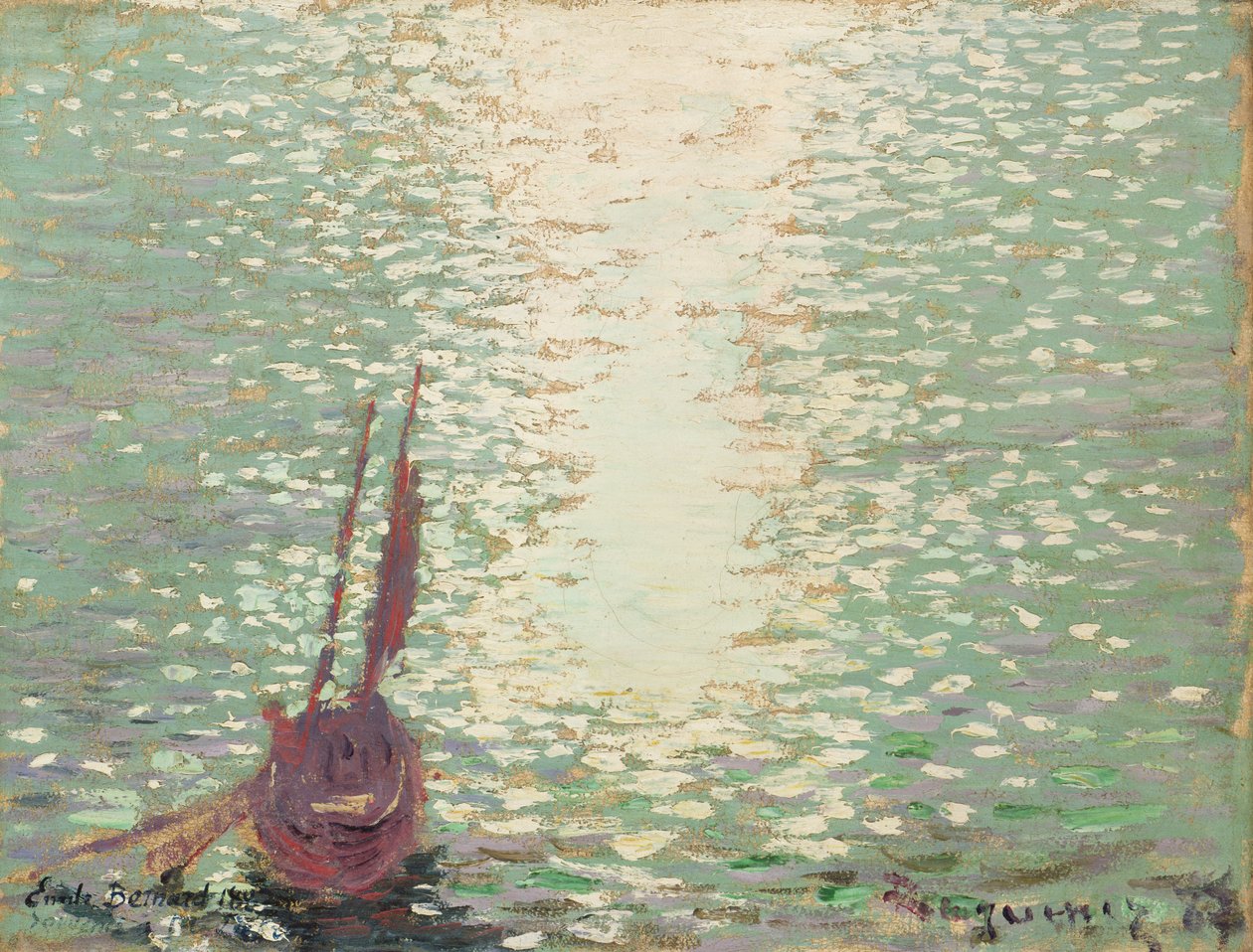 Douarnenez, Reflektioner över havet, 1887 av Emile Bernard