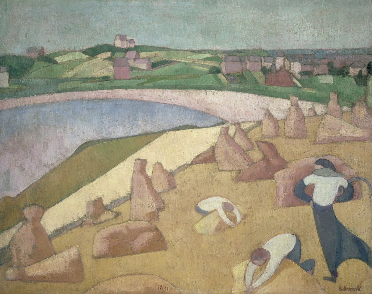 Skörd vid havet av Emile Bernard