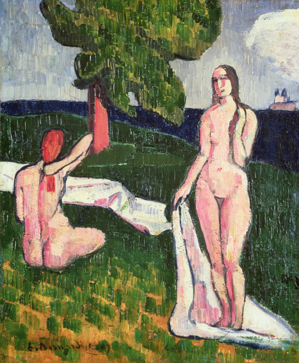 Två badande under ett träd, 1889 av Emile Bernard