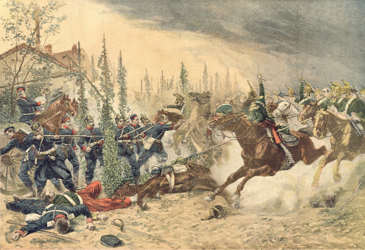 Dragoner i slaget vid Gravelotte den 16 augusti 1870, från "Le Petit Journal", 1894 av Emile Brisset