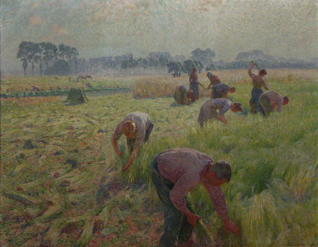  Flax harvestingnNederlands: De vlasoogstn av Emile Claus