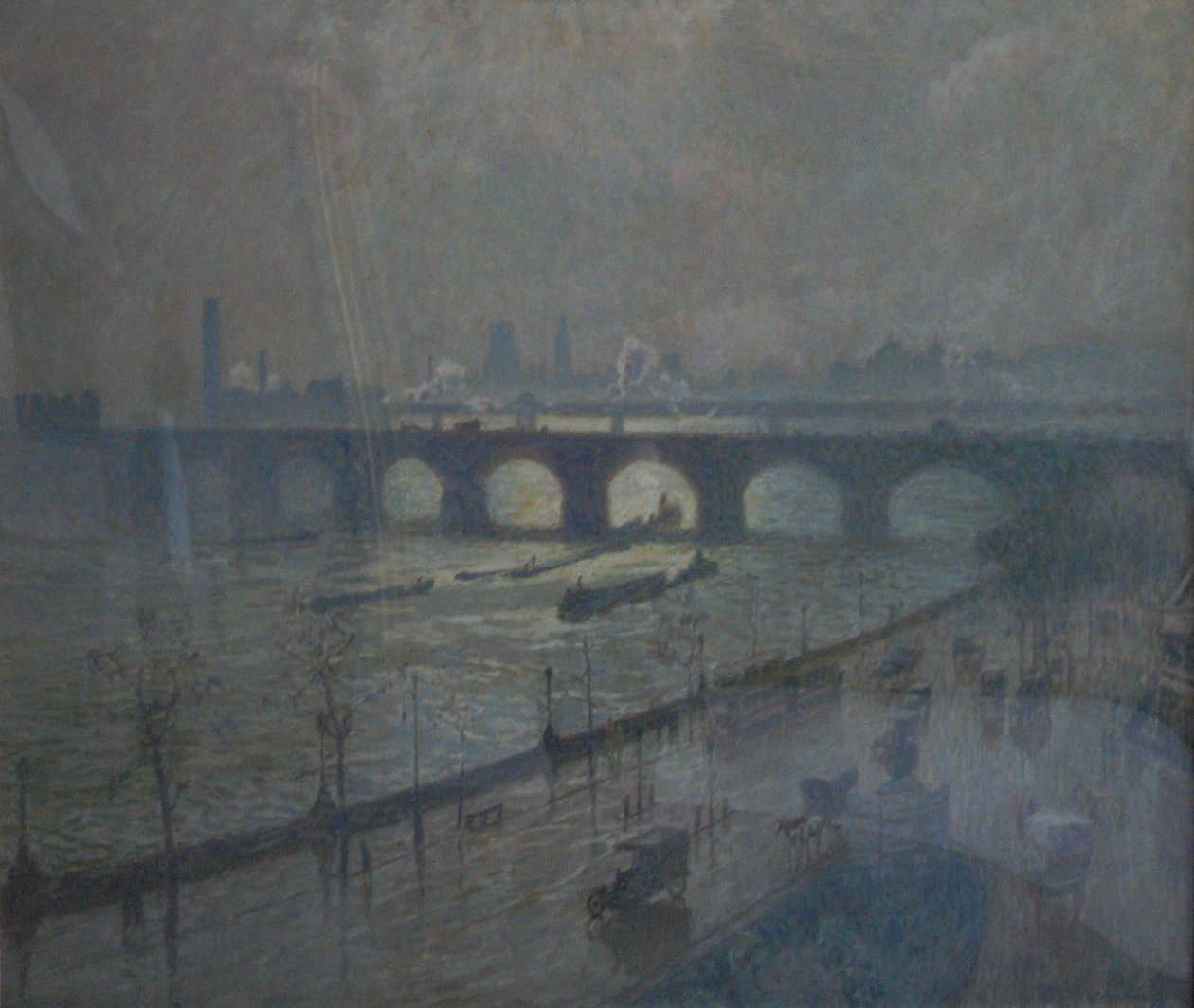  Waterloo Bridge, sun and rainnNederlands: Waterloo Bridge, zon en regenn av Emile Claus