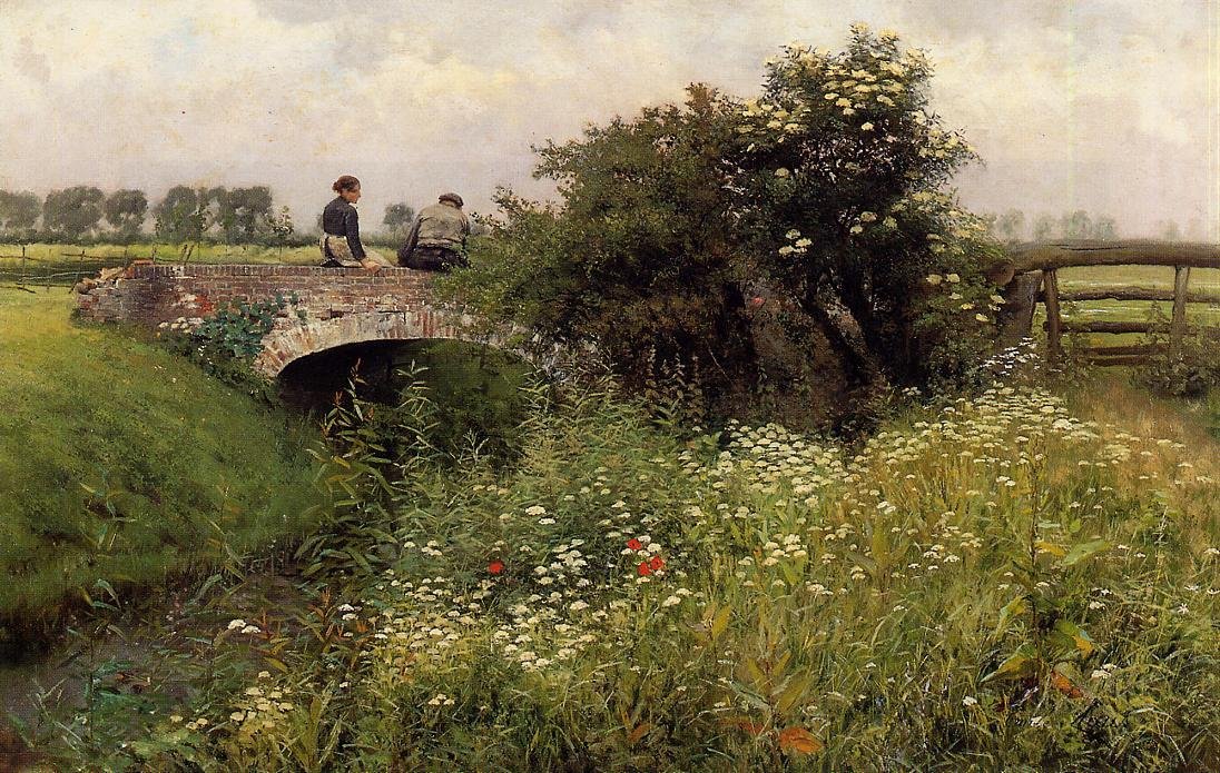 A Meeting on the Bridge av Emile Claus