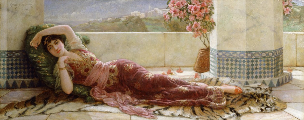 Klassisk liggande flicka av Emile Eismann Semenowski