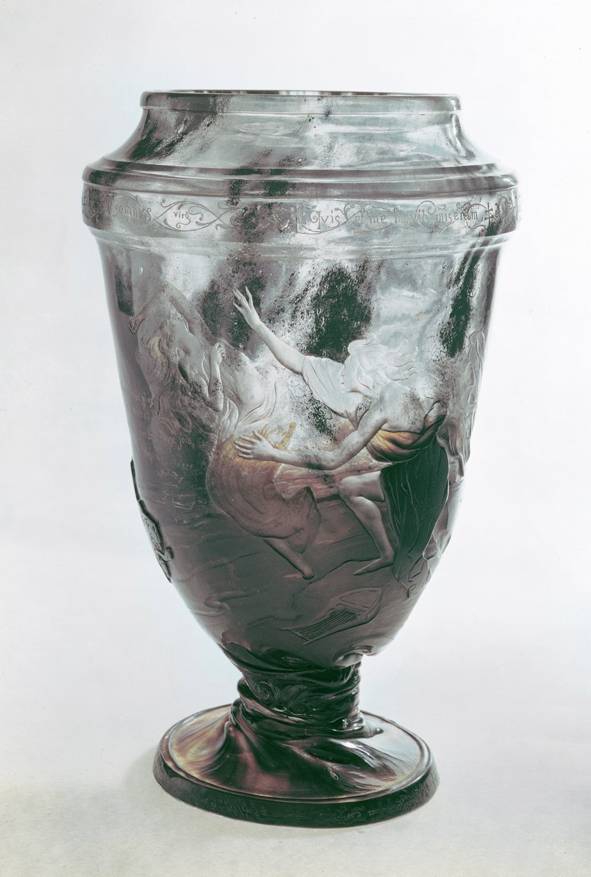 Vas föreställande Orfeus och Eurydike (glas) av Emile Galle