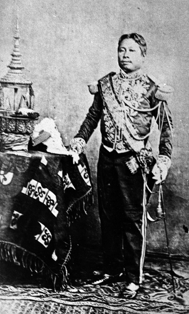 Kung Norodom av Kambodja i siamesisk militäruniform, 1861 av Emile Gsell