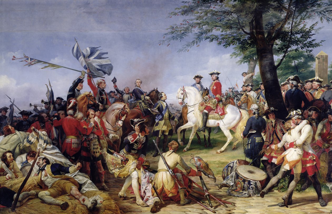 Slaget vid Fontenoy, 11 maj 1745, 1828 av Emile Jean Horace Vernet