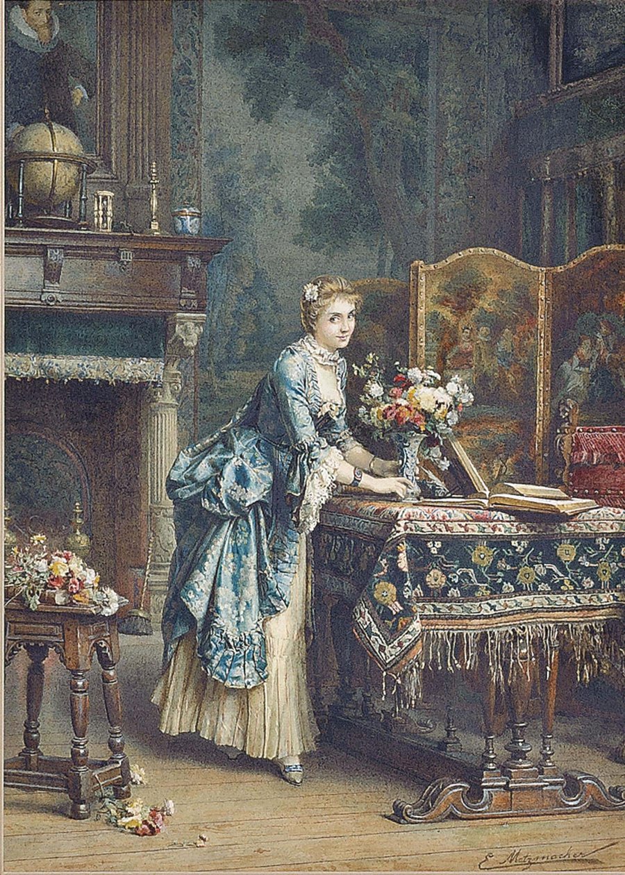  Arranging Flowersn av Emile Pierre Metzmacher