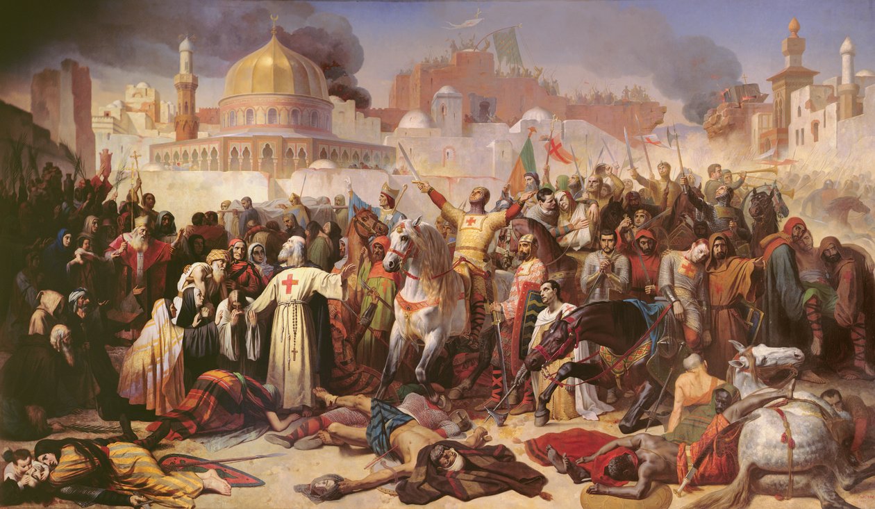 Korsfarernes indtagelse af Jerusalem, 15. juli 1099, 1847 sverige av Emile Signol