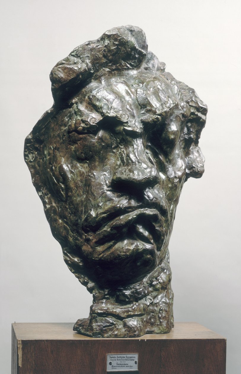 Stor tragisk mask av Ludwig van Beethoven (1770-1827) 1901 (brons) av Emile Antoine Bourdelle