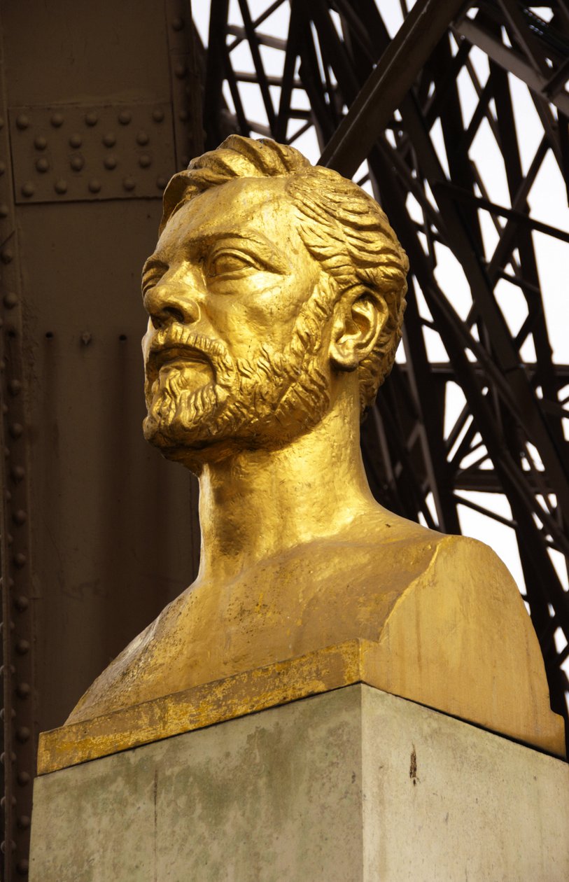 Byst av Gustave Eiffel under Eiffeltornet, Paris, Frankrike av Emile Antoine Bourdelle