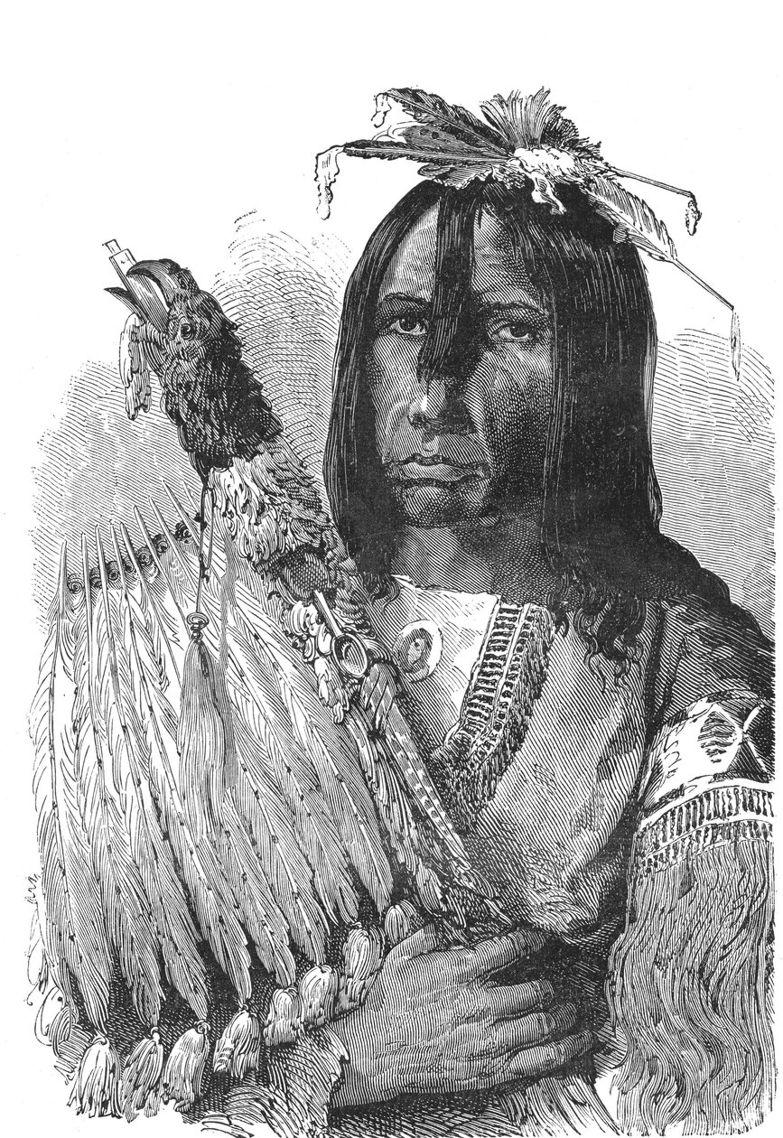 Chef för CREEKS-indianerna, från sydöstra USA. av Emile Antoine Bayard