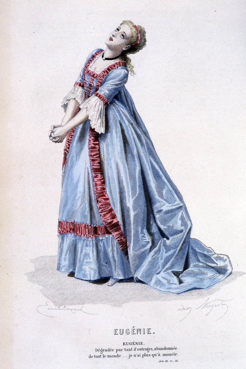 Komplett verk av Beaumarchais (1732-1799) av Edouard Fournie, Ed. Laplace, Sanchez et Cie, Paris 1876 (gravyr) av Emile Antoine Bayard