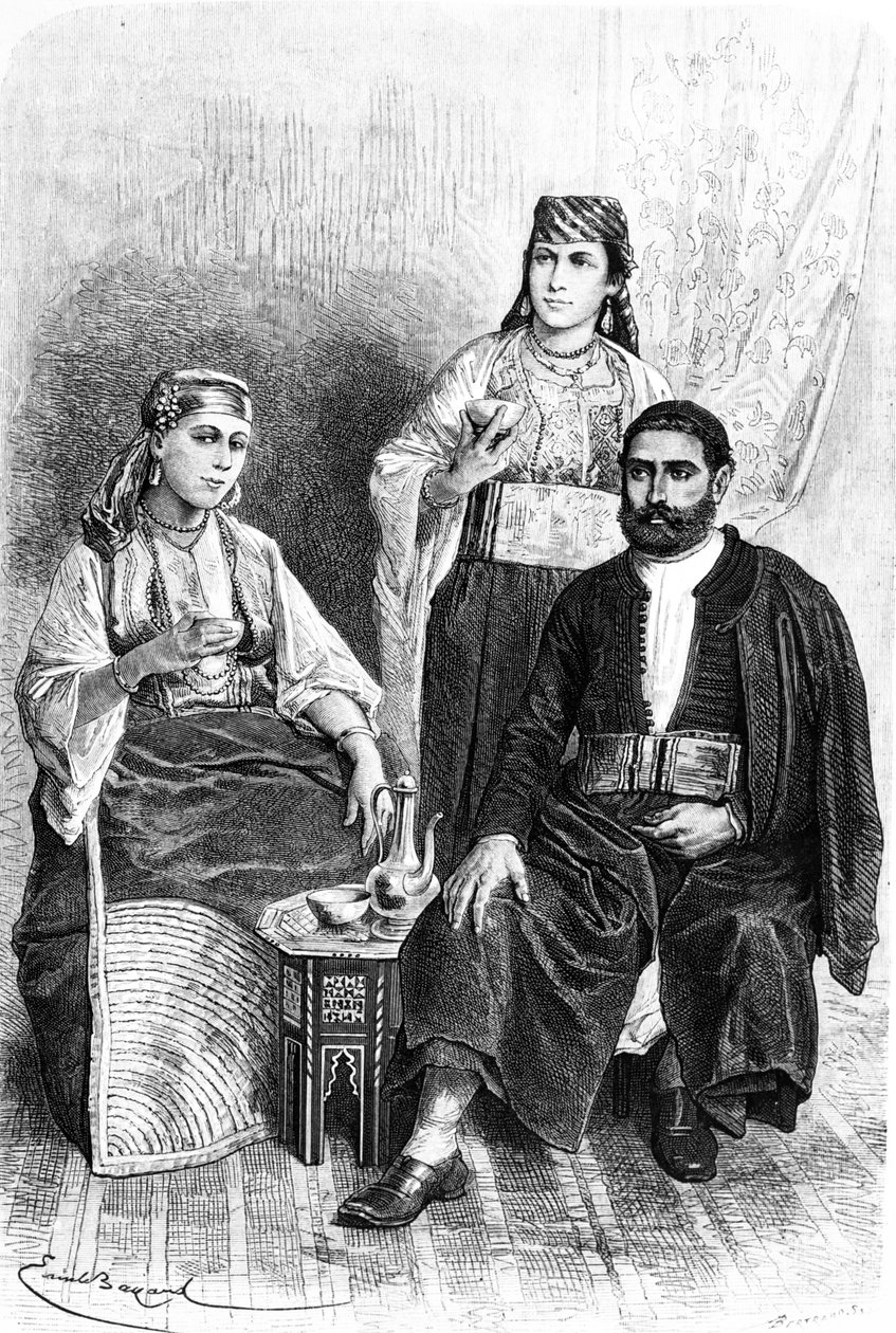 Judiska män och kvinnor i Tanger, 1878 av Emile Antoine Bayard