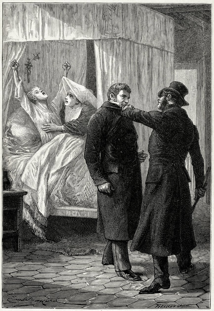 Victor Hugo "" Les Miserables"": Jean Valjean, som blev rik under namnet Monsieur Madeleine, mår bra runt honom. Men hans fiende polisinspektör Javert misstänker hans identitet och det slutar med att han arresteras, medan Fantine (Cosettes mamma) dör. Val av Emile Antoine Bayard