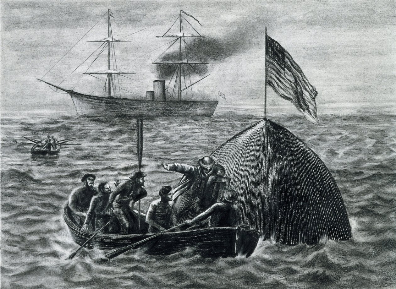 illustration till romanen "Från jorden till månen" av Emile Antoine Bayard