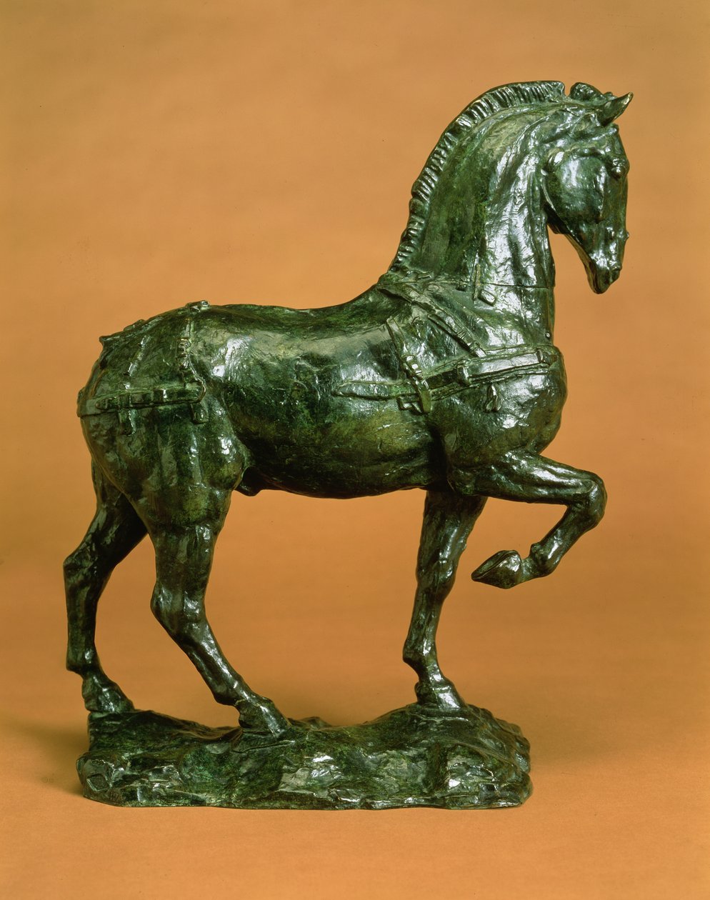 Häst utan sadel, ca 1915 (brons med grön patina) av Emile Antoine Bourdelle