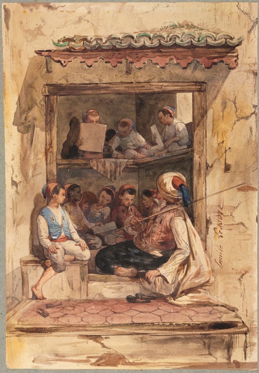 Pojkskola, 1800-talet. av Emile Aubert Lessoire