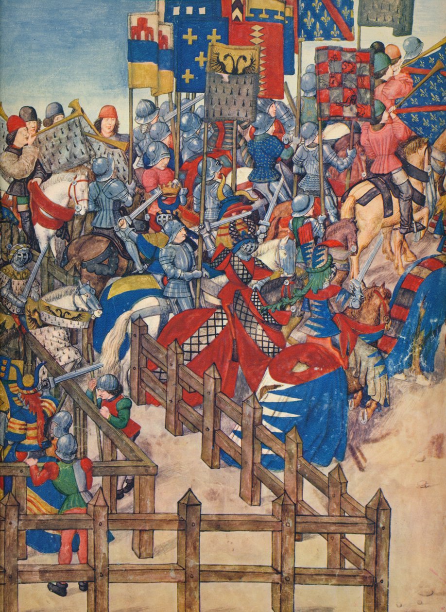 Slutet på turneringen i Brygge, 11 mars 1392, c1400-talet, 1937. av Emile Aurele van Moe