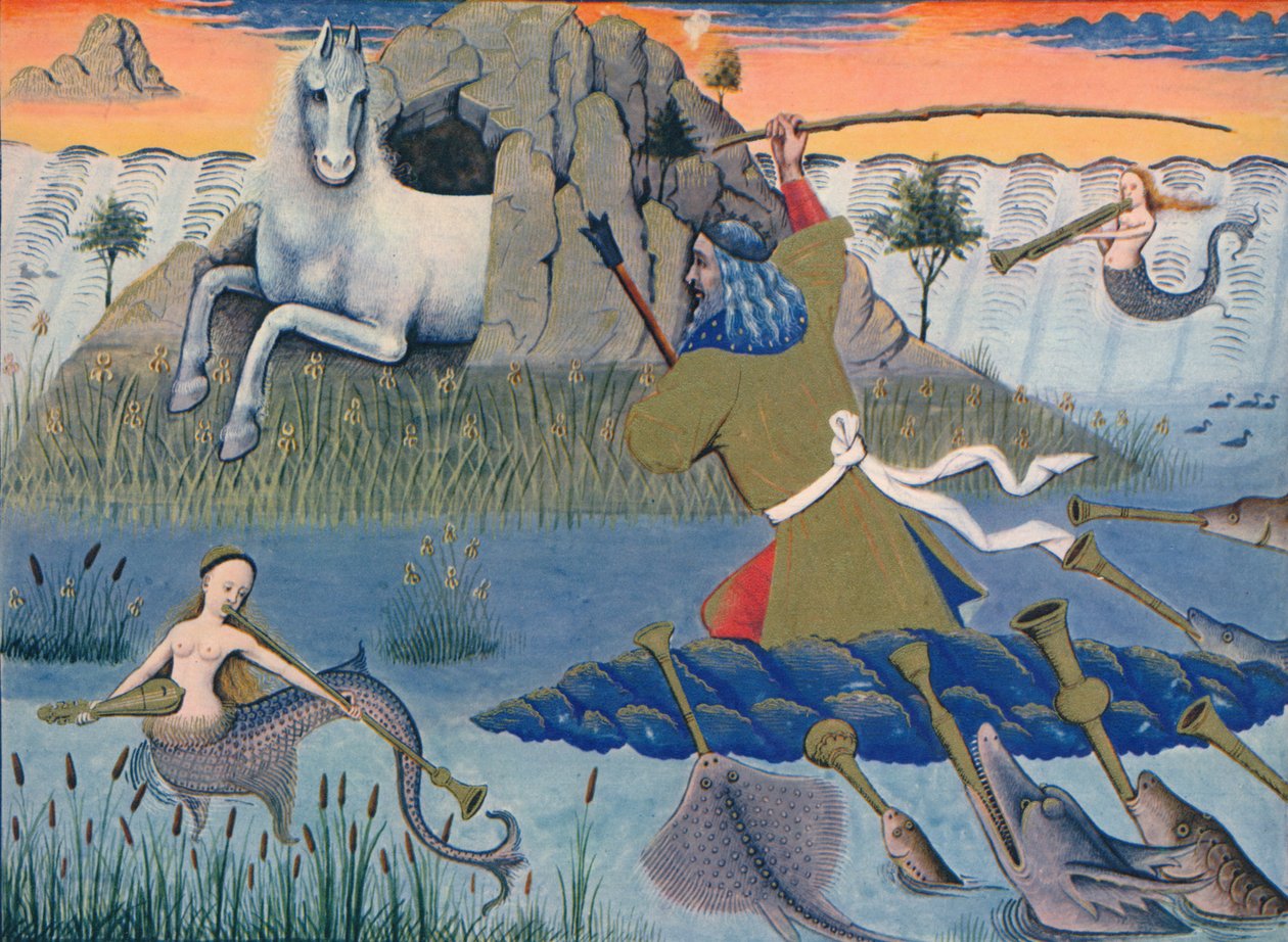 Loves Game of Chess - Neptunus slår en sten, 1937 av Emile Aurele van Moe