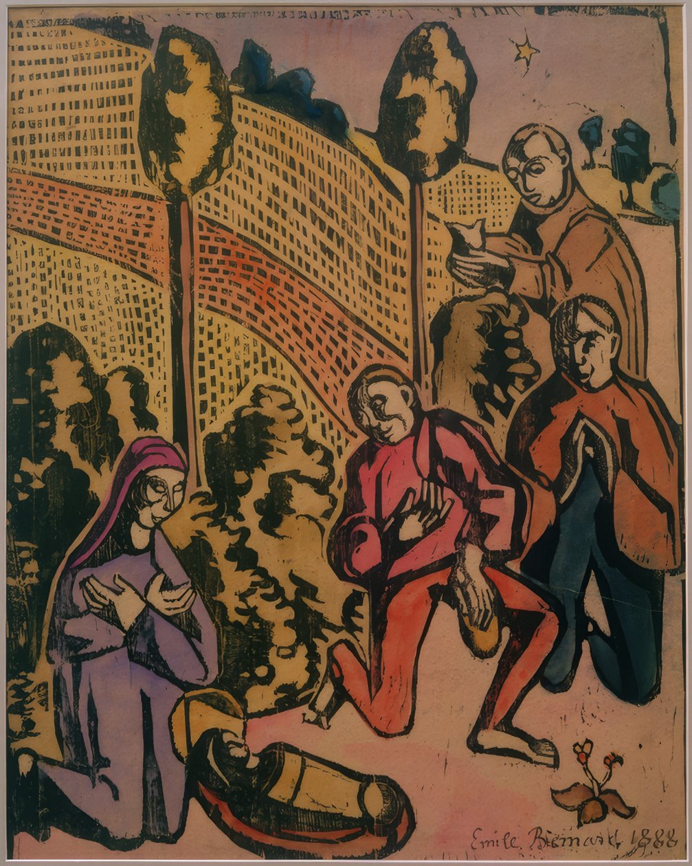 Tillbedjan av herdarna av Emile Bernard