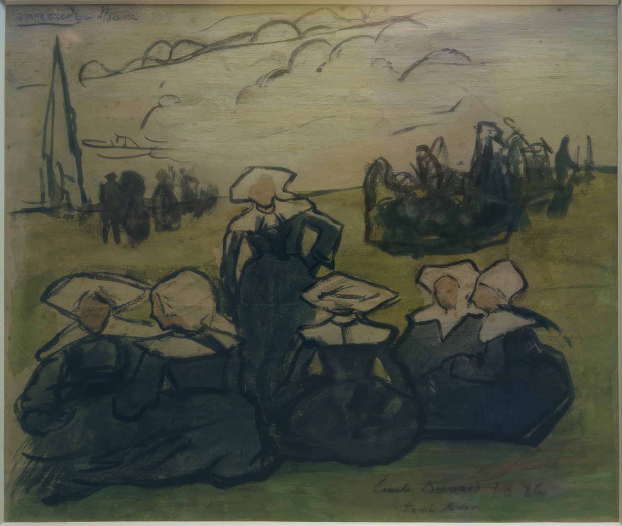 Bretonska kvinnor på ängen av Emile Bernard