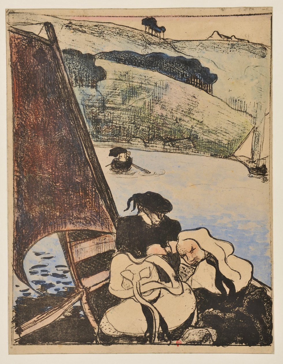 Bretoner i en båt på Aven av Emile Bernard