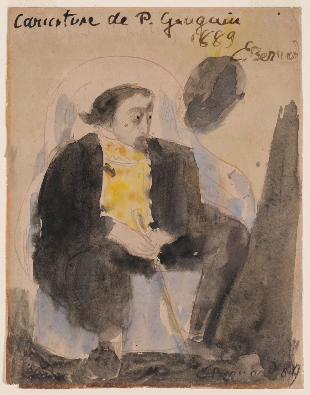 Karikatyr av Paul Gauguin av Emile Bernard