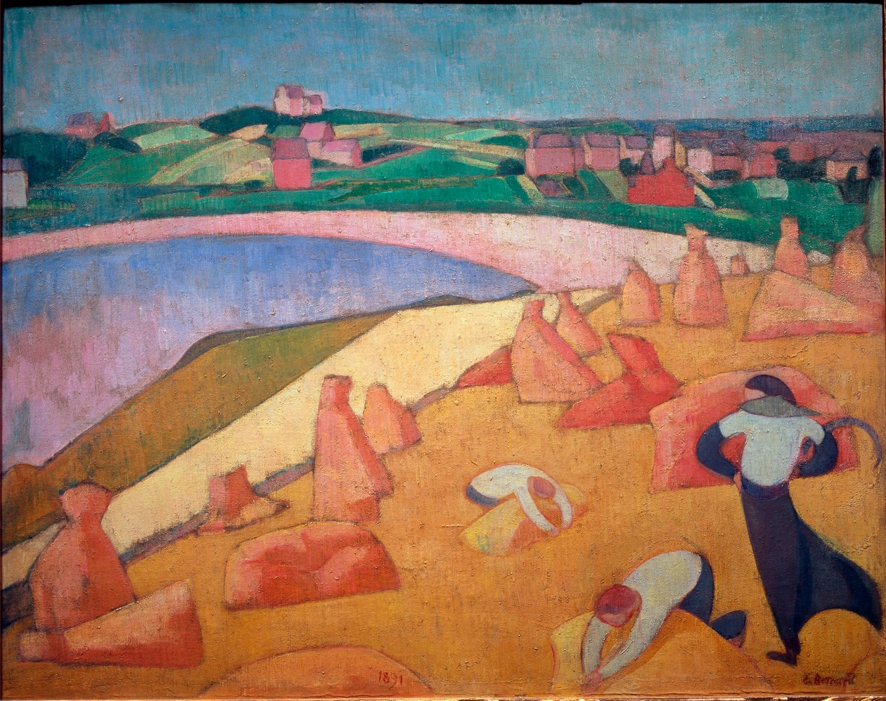 Skördetid vid havet av Emile Bernard