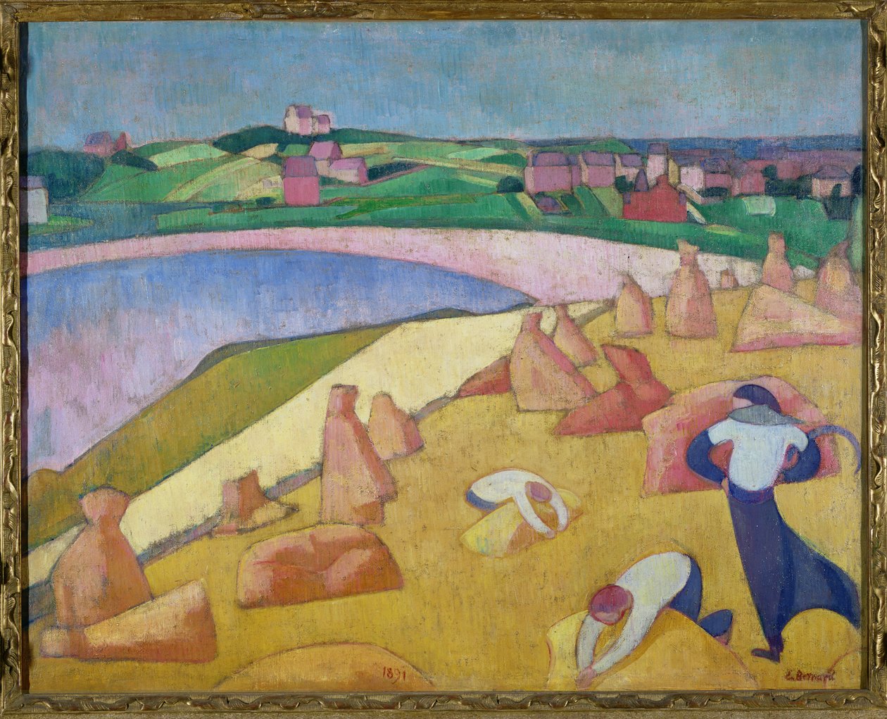 Skördetid vid havet, 1891 av Emile Bernard