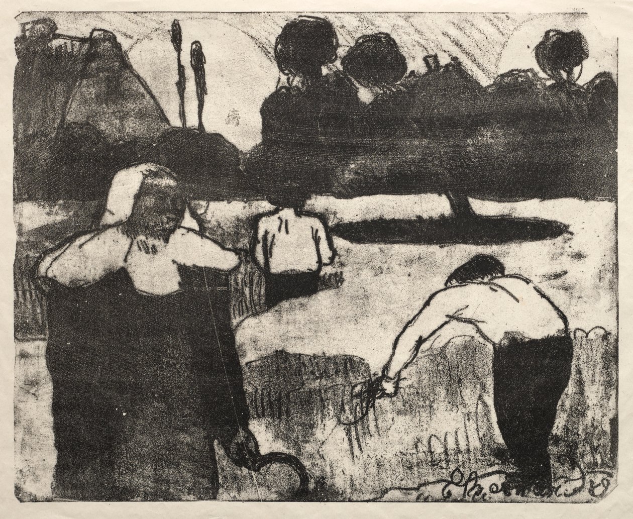 Les Bretonneries: Skördarna av Emile Bernard