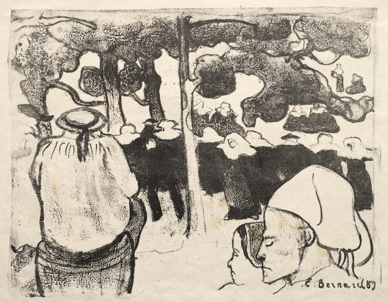 Les Bretonneries: Bröllop i Bretagne (La Noce en Bretange) av Emile Bernard