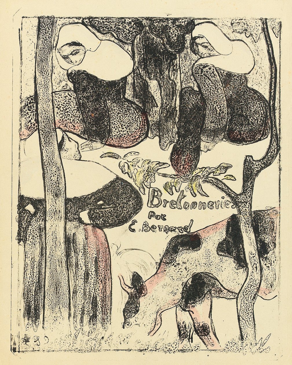 Les Bretonnieres, framsidan av serien, 1888-89 av Emile Bernard