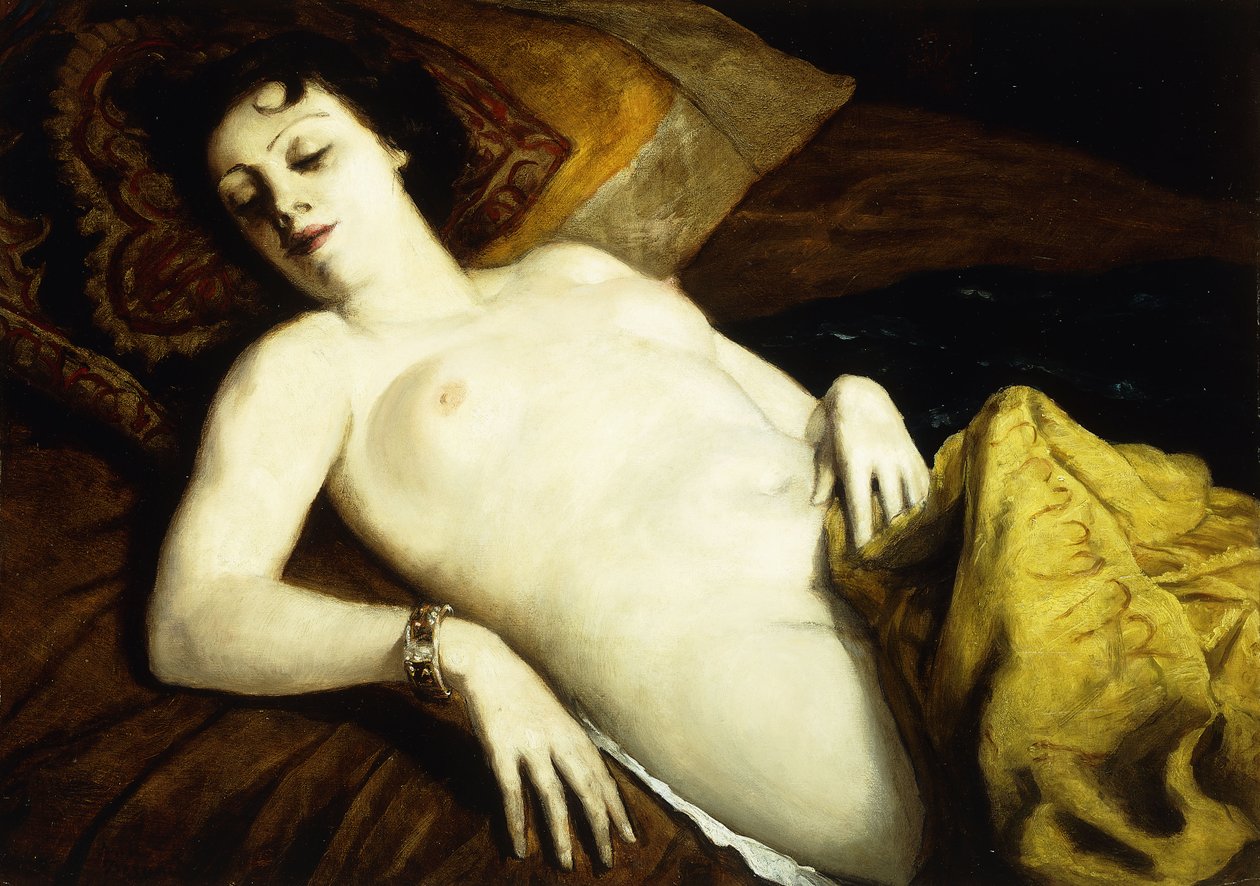 Sova naken med armband; Nu Couche au armband, 1930 av Emile Bernard