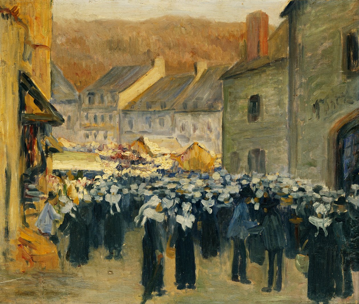 Marknaden vid Pont-Aven; Marknaden i Pont-Aven, 1886 av Emile Bernard
