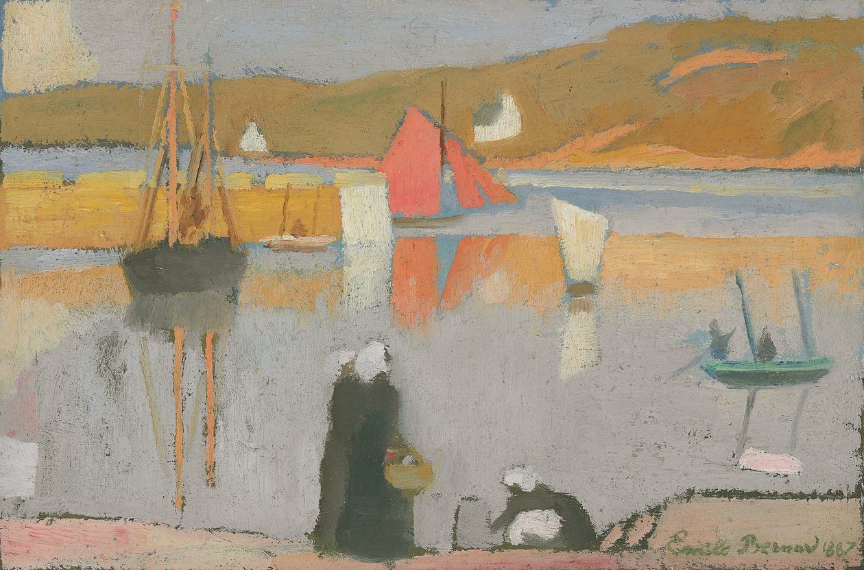 Hamnen i Saint-Briac, 1887 av Emile Bernard