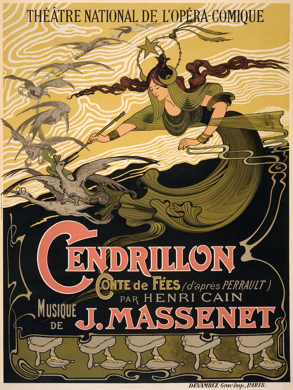 Affisch för Operan Cendrillon av Jules Massenet av Émile Bertrand