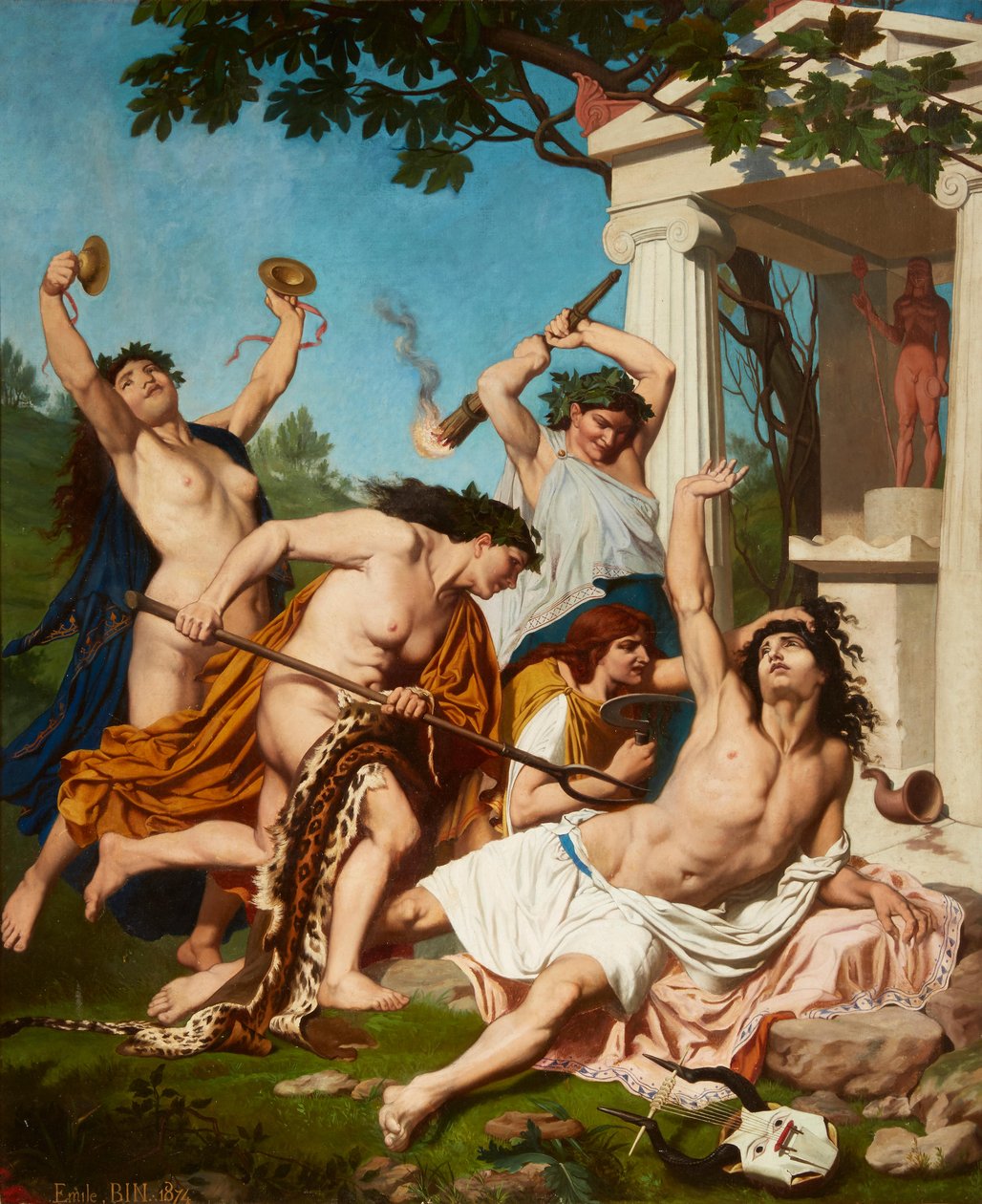 Orfeus död av Emile Jean Baptiste Philippe Bin av Emile Bin