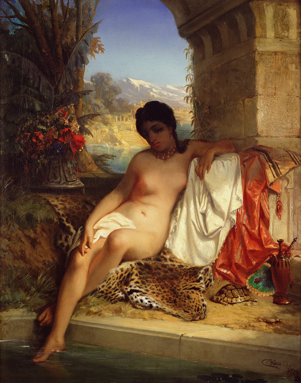 Odalisque, ca 1880 av Emile Charles Wauters