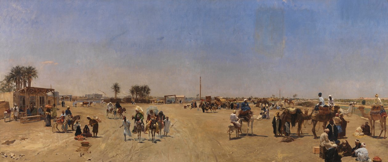 Qasr al-Nil-bron i Kairo av Emile Charles Wauters
